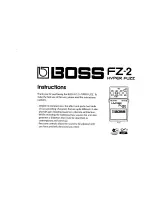 Boss FZ-2 Hyper fuzz Instructions Manual предпросмотр