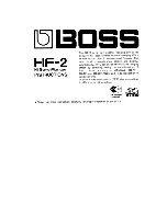 Boss HF-2 Instructions Manual предпросмотр