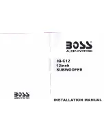 Preview for 1 page of Boss IQ-C12 Installation Manual