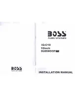 Preview for 1 page of Boss IQC10 Installation Manual