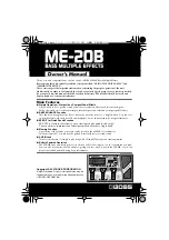 Boss ME-20B Owner'S Manual preview