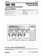 Preview for 1 page of Boss ME-50 Service Notes