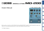 Boss Modulation MD-200 Owner'S Manual предпросмотр