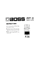 Предварительный просмотр 1 страницы Boss MT-2 Metal Zone Instructions Manual