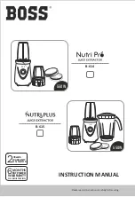 Boss NUTRI PLUS B-615 Instruction Manual предпросмотр