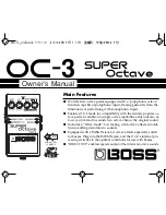 Предварительный просмотр 1 страницы Boss OC-3 Super Octave Owner'S Manual