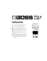 Предварительный просмотр 1 страницы Boss Parametric Equalizer PQ-4 Instructions Manual