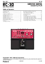 Preview for 1 page of Boss RC-30 Service Notes