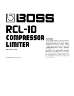 Предварительный просмотр 2 страницы Boss RCL-10 Owner'S Manual