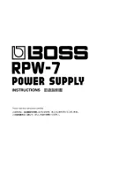 Preview for 1 page of Boss RPW-7 Instructions Manual