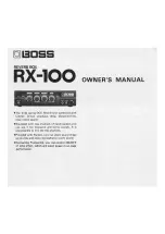 Boss RX-100 Owner'S Manual preview