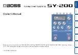 Boss SY-200 Owner'S Manual preview