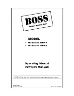 Boss TIG 160HF Operating Manual preview
