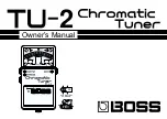 Предварительный просмотр 1 страницы Boss TU-2 Chromatic Tuner Owner'S Manual