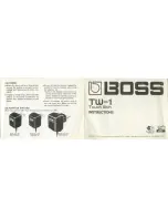 Boss TW-1 Touch Wah Instructions предпросмотр