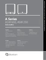 Preview for 1 page of Boston Acoustics ASW 250 Owner'S Manual/Safety Instructions/Compliance Information