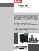 Boston Acoustics Avidea 610 Brochure & Specs предпросмотр