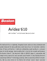 Boston Acoustics Avidea 610 Service Manual предпросмотр