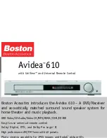 Предварительный просмотр 4 страницы Boston Acoustics Avidea 610 Service Manual