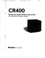 Boston Acoustics CR400 Manual предпросмотр