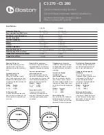 Preview for 1 page of Boston Acoustics CS 270 Installation Instructions