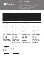 Boston Acoustics CS 275 Quick Manual предпросмотр