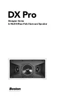 Boston Acoustics Designer Series DX Pro User Manual предпросмотр