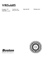 Preview for 1 page of Boston Acoustics Designer VRiSub85 User Manual