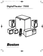 Boston Acoustics DigitalTheater 7000 User Manual предпросмотр