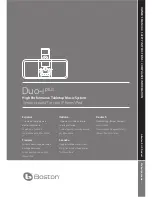 Предварительный просмотр 1 страницы Boston Acoustics Duo-iplus Owner'S Manual