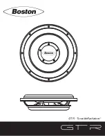 Предварительный просмотр 1 страницы Boston Acoustics GTR10 Installation Manual