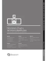 Boston Acoustics Horizon Duo-i Owner'S Manual предпросмотр