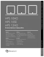 Boston Acoustics Horizon HPS 10HO Owner'S Manual preview