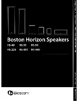 Предварительный просмотр 1 страницы Boston Acoustics Horizon HS 225 Owner'S Manual