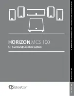 Boston Acoustics Horizon MCS 100 Owner'S Manual предпросмотр