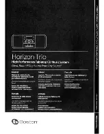 Boston Acoustics Horizon TRio Manual предпросмотр