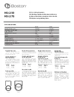 Preview for 1 page of Boston Acoustics HSi 250 Installation Instructions