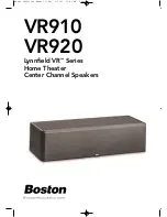 Предварительный просмотр 1 страницы Boston Acoustics Lynnfield VR910 User Manual