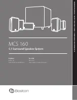 Boston Acoustics MCS 160 User Manual preview