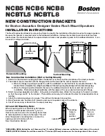 Boston Acoustics NCB5 Installation Instructions предпросмотр