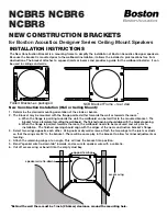 Предварительный просмотр 1 страницы Boston Acoustics NCBR5 Installation Instructions