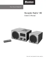 Предварительный просмотр 1 страницы Boston Acoustics Recepter Owner'S Manual