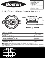 Boston Acoustics S35 Specifications предпросмотр