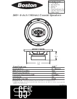 Предварительный просмотр 1 страницы Boston Acoustics S65rc Specifications