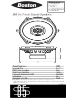 Предварительный просмотр 1 страницы Boston Acoustics S85 Specifications