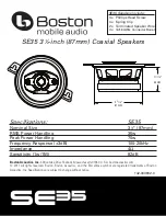 Preview for 1 page of Boston Acoustics SE35 Specifications