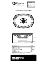 Boston Acoustics SE95 Specifications preview