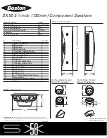 Boston Acoustics SX50 Specifications предпросмотр