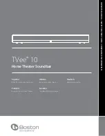 Boston Acoustics TVee 10 Owner'S Manual preview