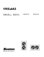 Boston Acoustics Vri In-Wall Subwoofer VRiSub82 VRiSub82 Manual предпросмотр